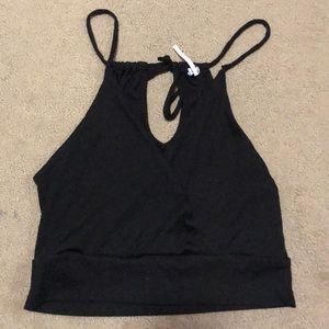Black Cropped Tank Top